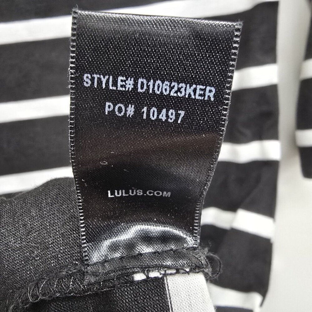 Lulus Heir Lines Striped Bodycon Dress Black White Casual Dress Women's Size M - Picture 5 of 9